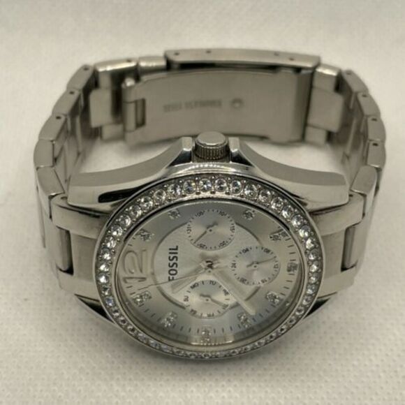 Fossil Riley ES3202 Women Silver Stainless Steel Analog Dial Quartz Watch VIA345 - Picture 5 of 9